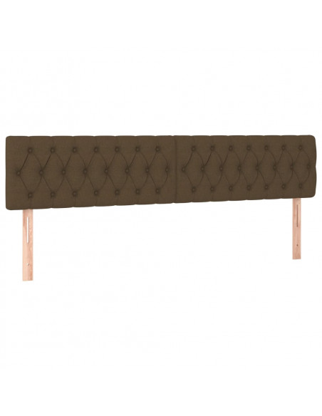 Giroletto a Molle con Materasso Marrone Scuro 200x200cm Tessuto