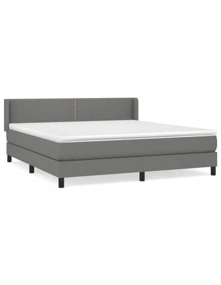 Giroletto a Molle con Materasso Grigio Scuro 180x200 cm Tessuto