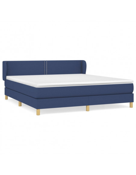 Giroletto a Molle con Materasso Blu 180x200 cm in Tessuto