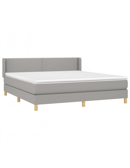Giroletto a Molle con Materasso Grigio Chiaro180x200 cm Tessuto