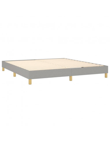 Giroletto a Molle con Materasso Grigio Chiaro180x200 cm Tessuto