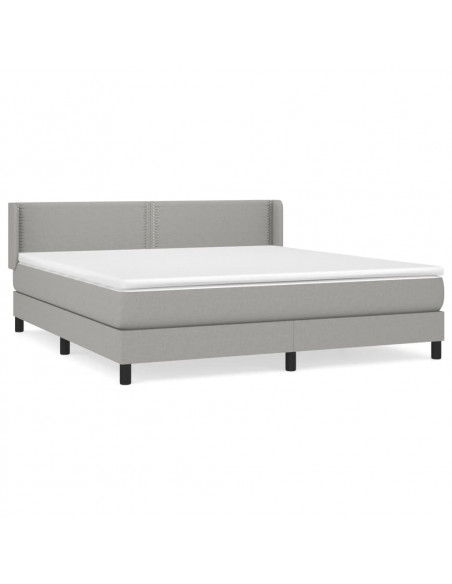 Giroletto a Molle con Materasso Grigio Chiaro180x200 cm Tessuto