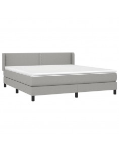 Giroletto a Molle con Materasso Grigio Chiaro180x200 cm Tessuto 2