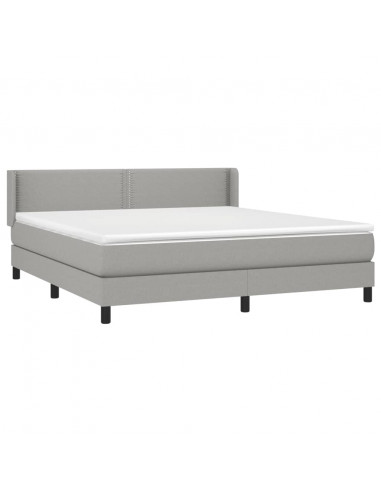 Giroletto a Molle con Materasso Grigio Chiaro180x200 cm Tessuto