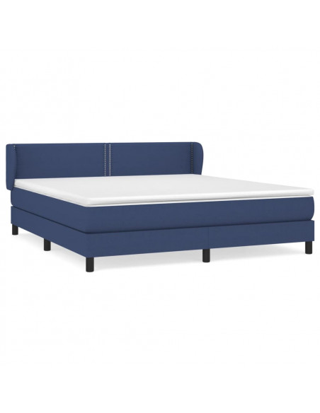 Giroletto a Molle con Materasso Blu 160x200 cm in Tessuto