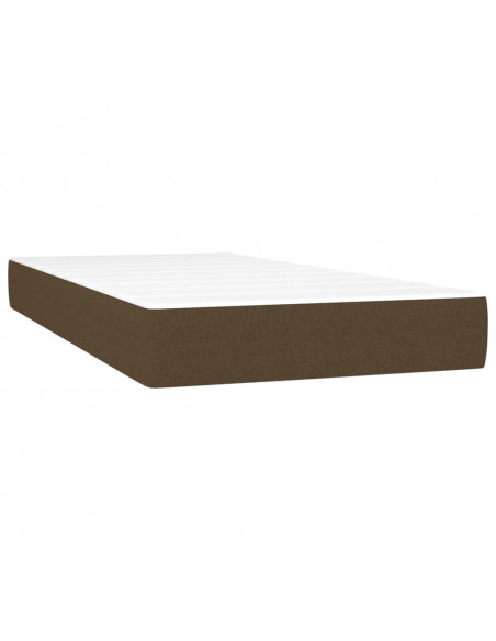 Giroletto a Molle con Materasso Marrone Scuro 200x200cm Tessuto