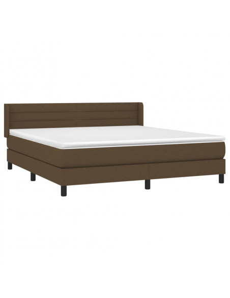 Giroletto a Molle con Materasso Marrone Scuro 180x200cm Tessuto