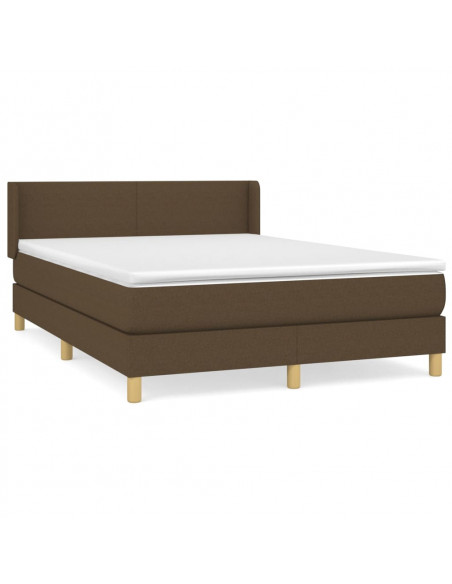 Giroletto a Molle con Materasso Marrone Scuro 140x200cm Tessuto