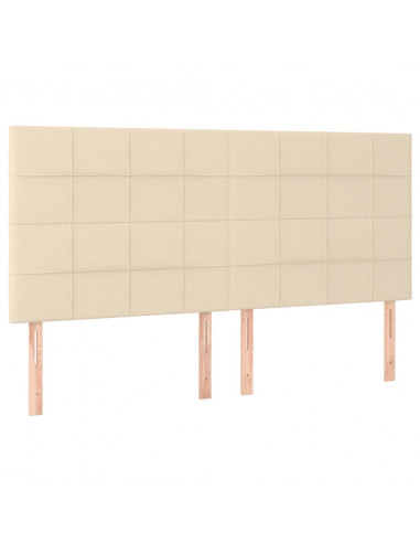 Giroletto a Molle con Materasso Crema 180x200 cm in Tessuto