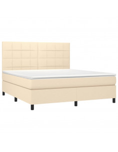 Giroletto a Molle con Materasso Crema 180x200 cm in Tessuto 2