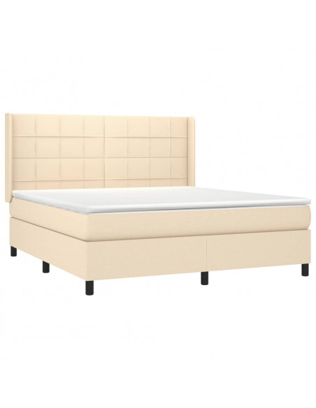 Giroletto a Molle con Materasso Crema 180x200 cm in Tessuto