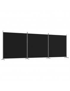 Divisorio a 3 Pannelli Nero 525x180cm in Tessuto