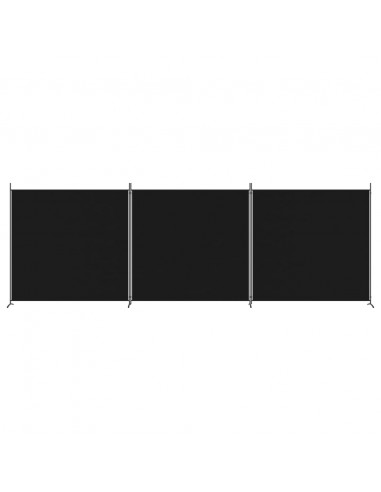 Divisorio a 3 Pannelli Nero 525x180cm in Tessuto