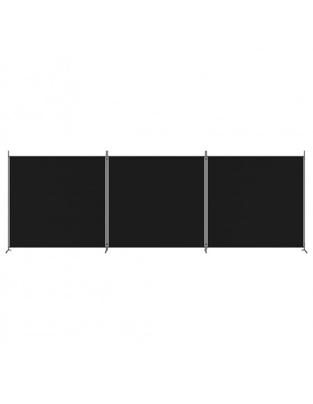 Divisorio a 3 Pannelli Nero 525x180cm in Tessuto