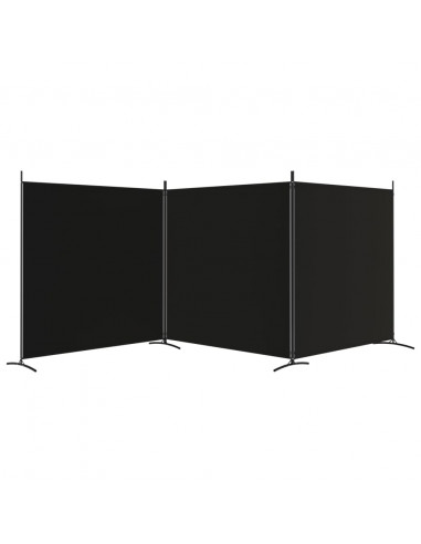 Divisorio a 3 Pannelli Nero 525x180cm in Tessuto