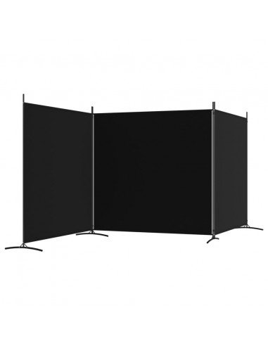 Divisorio a 3 Pannelli Nero 525x180cm in Tessuto