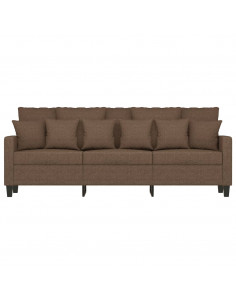 Divano a 3 Posti Marrone 180 cm in Tessuto 2
