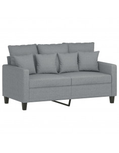 Divano a 2 Posti Grigio Chiaro 120 cm in Tessuto
