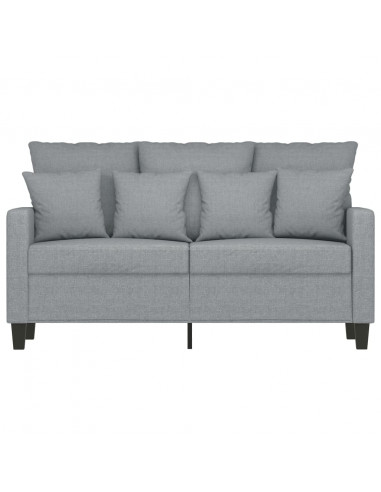 Divano a 2 Posti Grigio Chiaro 120 cm in Tessuto