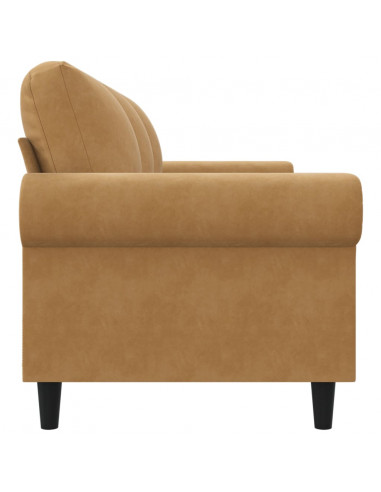 Divano a 3 Posti Marrone 180 cm in Velluto