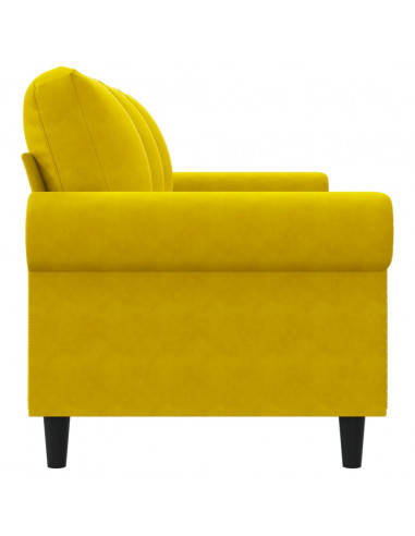 Divano a 3 Posti Giallo 180 cm in Velluto