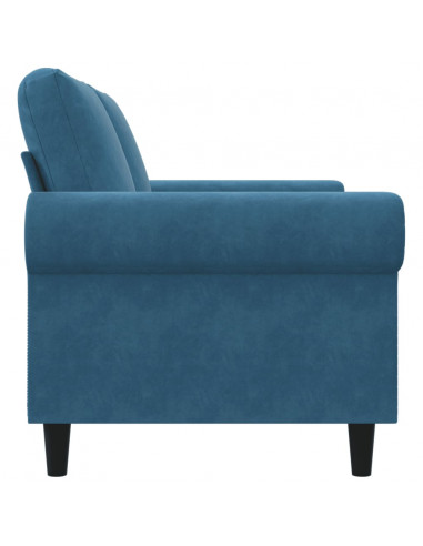 Divano a 2 Posti Blu 120 cm in Velluto