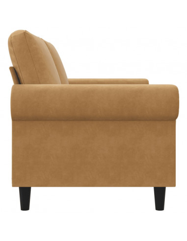 Divano a 2 Posti Marrone 140 cm in Velluto