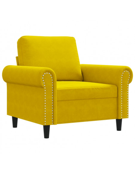 Poltrona Giallo 60 cm Velluto