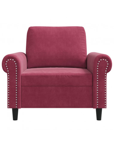 Poltrona Rosso Vino 60 cm Velluto