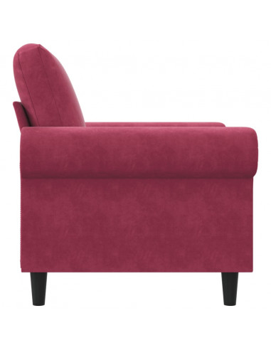 Poltrona Rosso Vino 60 cm Velluto