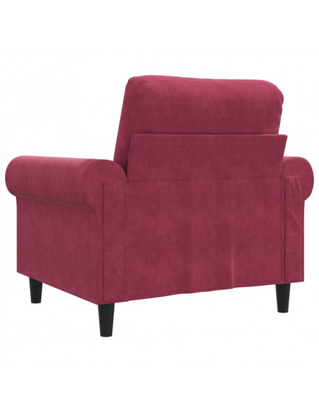 Poltrona Rosso Vino 60 cm Velluto