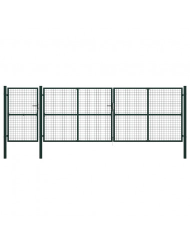 Cancello per Giardino in Acciaio 500x150 cm Verde