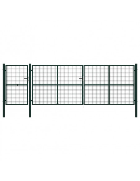 Cancello per Giardino in Acciaio 500x150 cm Verde