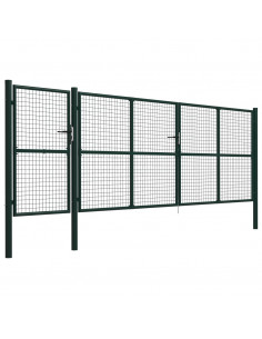 Cancello per Giardino in Acciaio 500x150 cm Verde 2