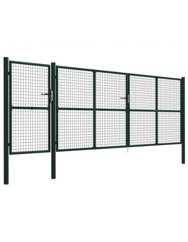 Cancello per Giardino in Acciaio 500x150 cm Verde