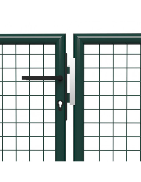 Cancello per Giardino in Acciaio 500x150 cm Verde