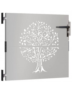 Cancello da Giardino 85x100 cm in Acciaio Corten Design Albero 2