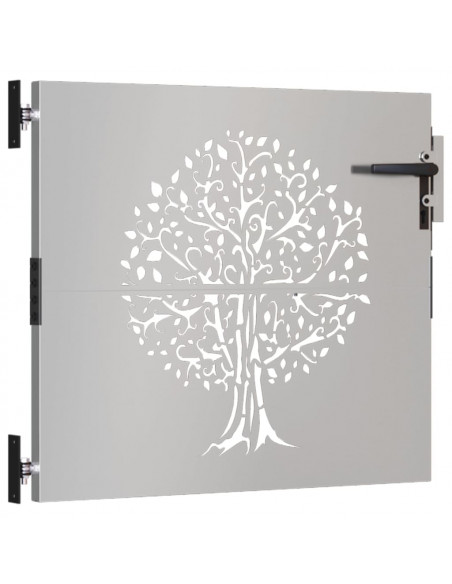 Cancello da Giardino 85x75 cm in Acciaio Corten Design Albero