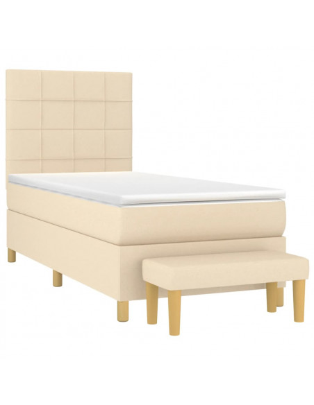 Giroletto a Molle con Materasso Crema 100x200 cm in Tessuto