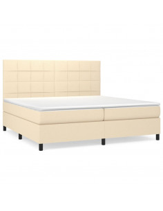 Giroletto a Molle con Materasso Crema 200x200 cm in Tessuto