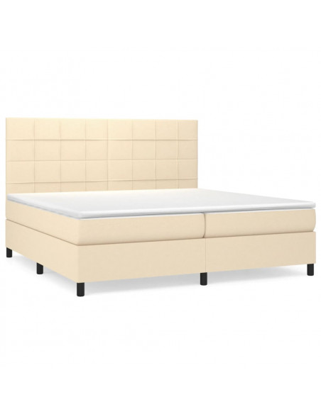 Giroletto a Molle con Materasso Crema 200x200 cm in Tessuto