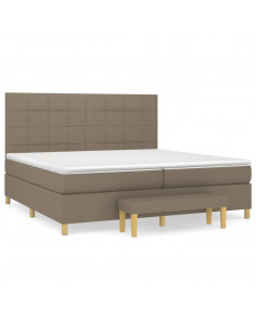 Giroletto a Molle con Materasso Tortora 200x200 cm in Tessuto