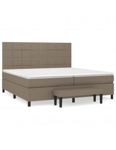 Giroletto a Molle con Materasso Tortora 200x200 cm in Tessuto