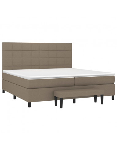 Giroletto a Molle con Materasso Tortora 200x200 cm in Tessuto