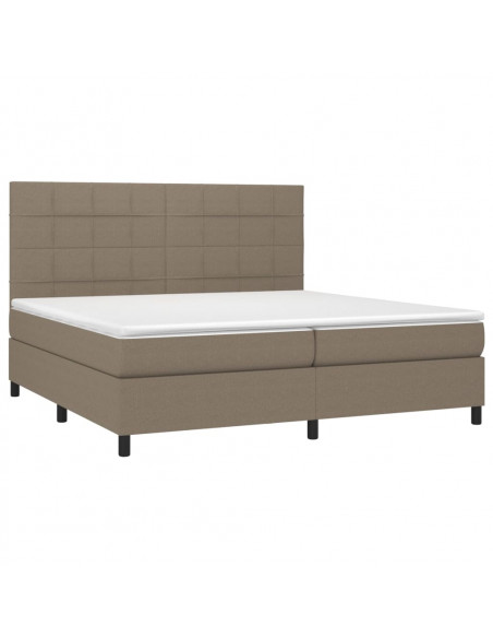 Giroletto a Molle con Materasso Tortora 200x200 cm in Tessuto
