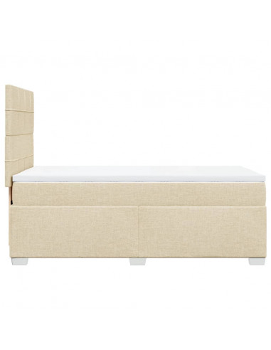 Giroletto a Molle con Materasso Crema 100x200 cm in Tessuto