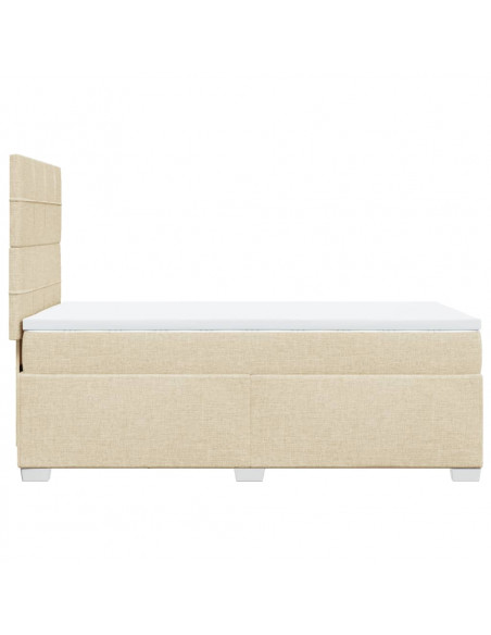 Giroletto a Molle con Materasso Crema 90x190 cm in Tessuto