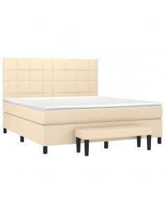 Giroletto a Molle con Materasso Crema 180x200 cm in Tessuto 2