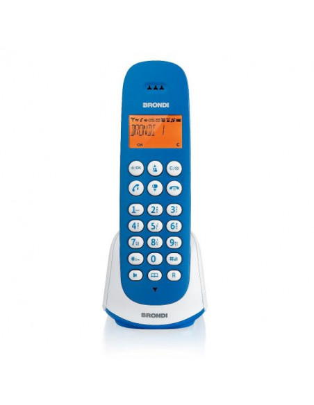 Brondi Adara Telefono DECT Blu, Bianco Identificatore di chiamata