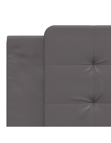 Giroletto con Testiera Grigio 180x200 cm in Similpelle